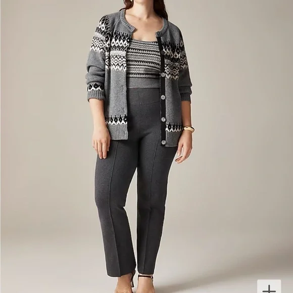 NWOT j crew heather charcoal Delaney kickout sweater pant - Picture 5 of 7